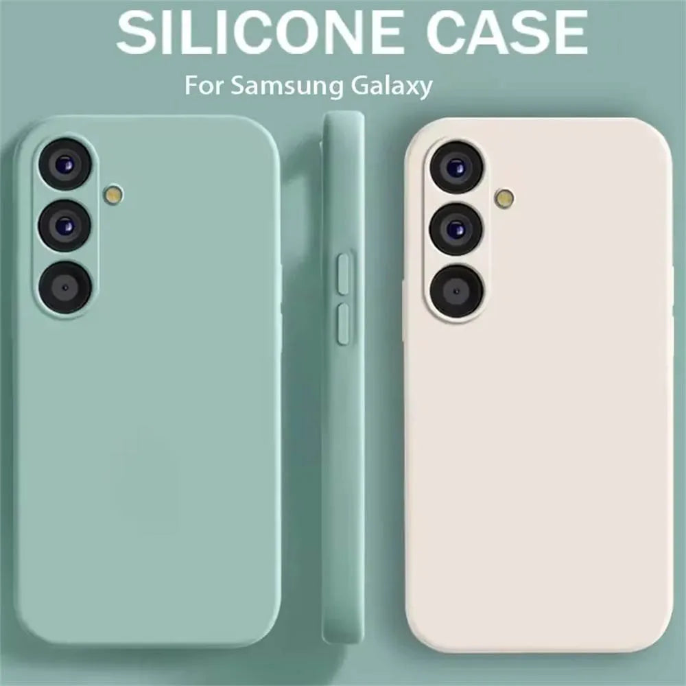 Liquid Silicone Case for Samsung Galaxy S23 / S24 / S25 / S26 Series – Camera Lens Protection, Soft Full Cover