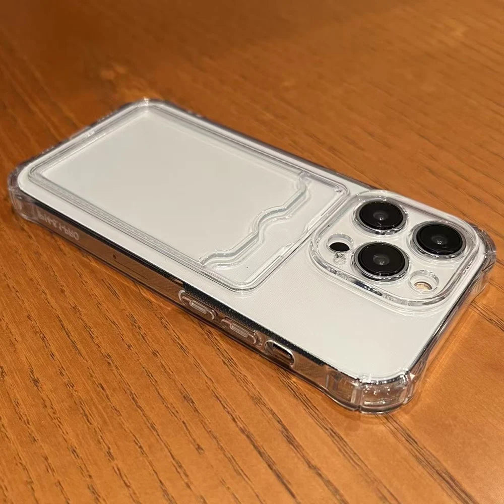 Clear Card Holder Case — iPhone 11–17 Series