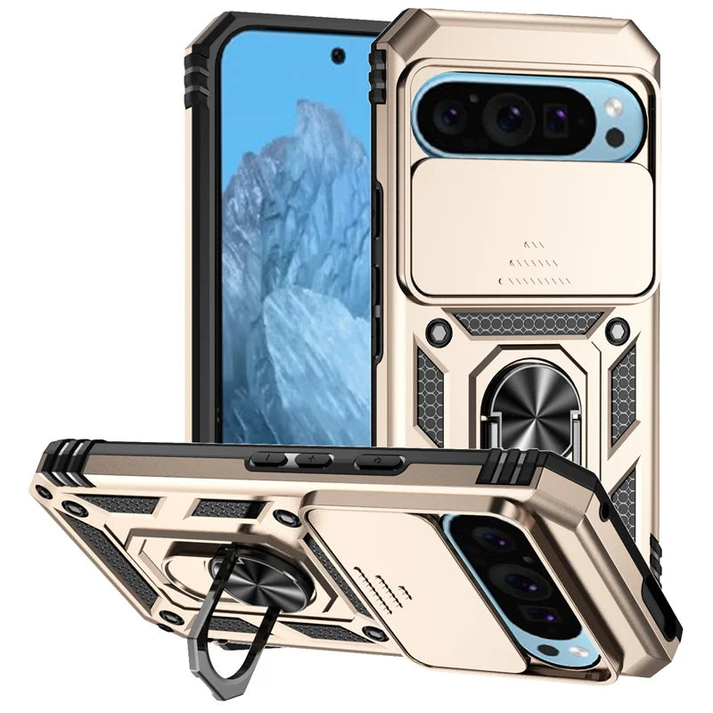 Armor Magnetic Ring Bracket Case for Google Pixel 6–10 Pro XL