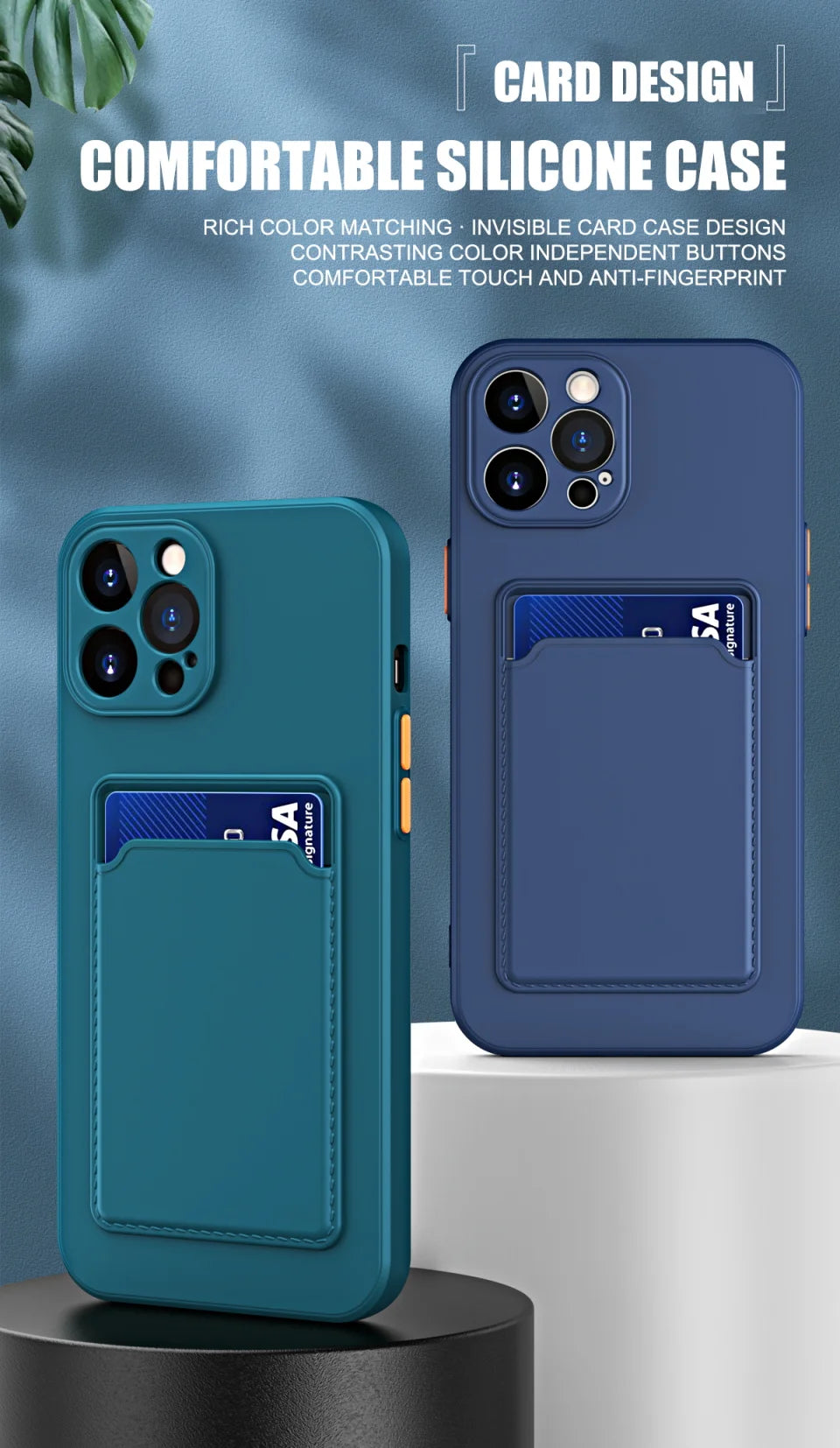 iPhone Wallet Case – Silicone Card Slot Cover