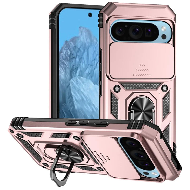 Armor Magnetic Ring Bracket Case for Google Pixel 6–10 Pro XL