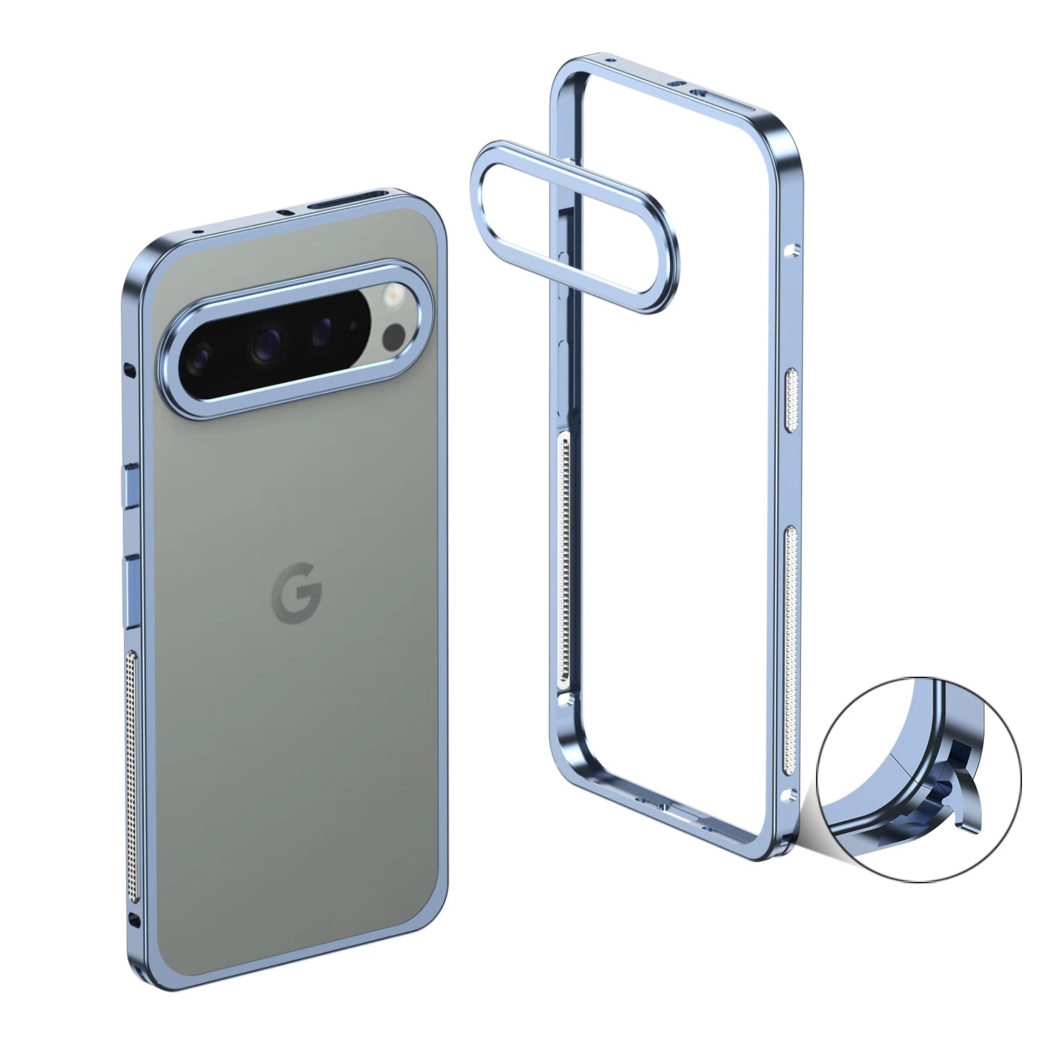 Aviation Aluminum Alloy Bumper Case for Google Pixel 10 / 9 / 8 / 7 Series with Metal Lens Cover