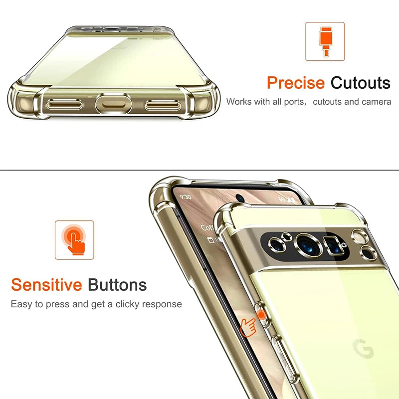 Transparent Silicone Airbag Bumper Case for Google Pixel