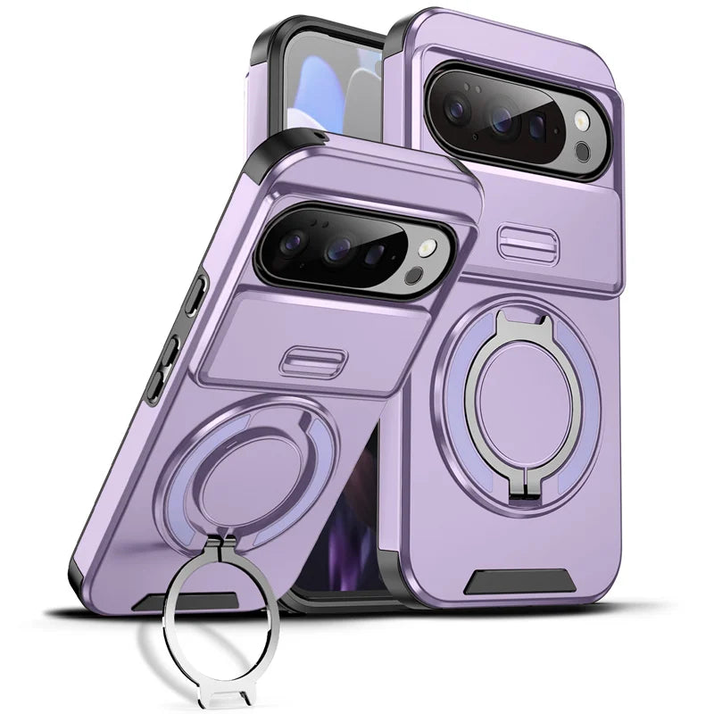 Armor Case with Magnetic Ring Stand for Google Pixel 10 / 9 / 8 / 7 Series
