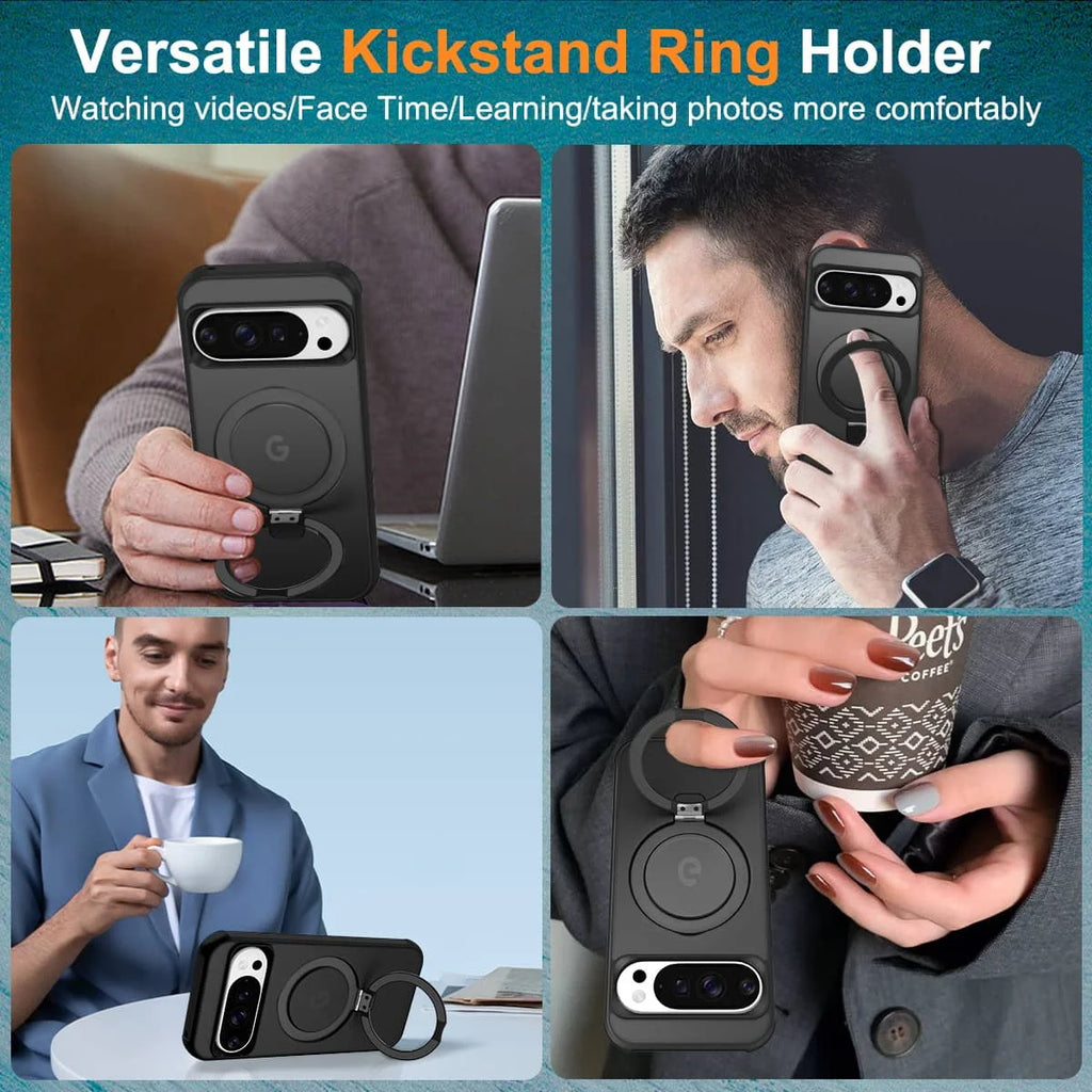 Magnetic Ring Stand Case for Google Pixel — Shockproof Drop Protection Cover