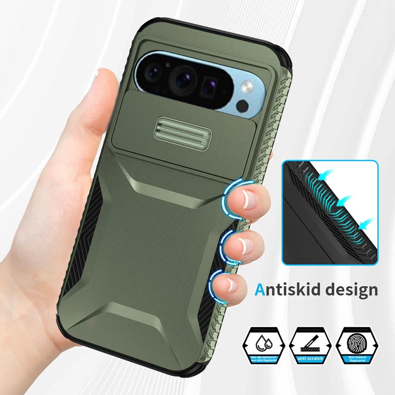 Shockproof Slide Camera Lens Case for Google Pixel 7–9 Pro XL