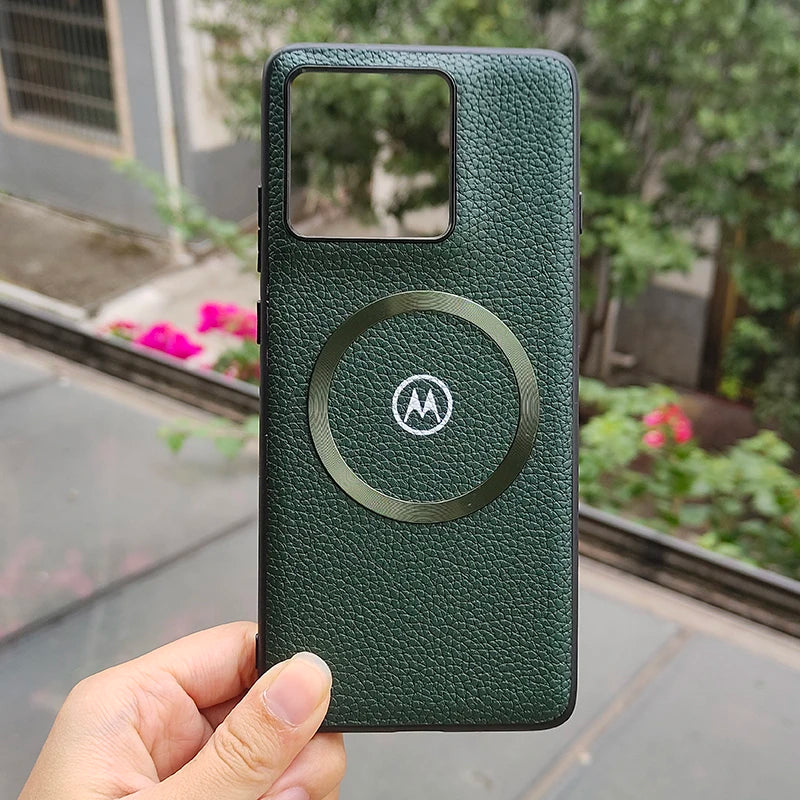 Motorola Litchi Leather Magnetic Case