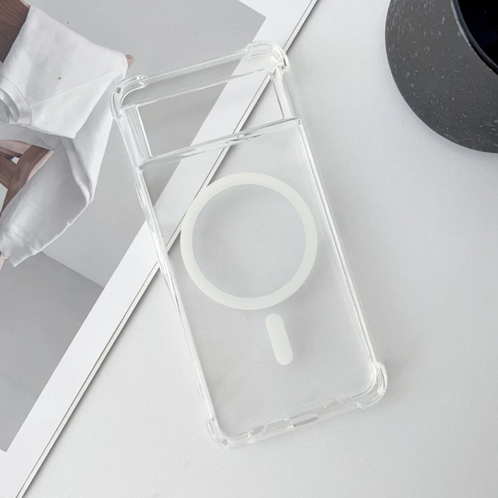 Transparent MagSafe Magnetic Phone Case for Google Pixel