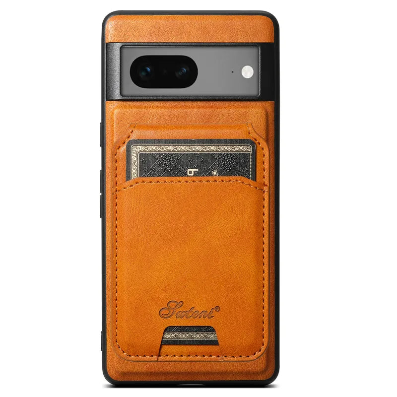 Leather Wallet Case for Google Pixel — MagSafe Compatible Card Holder Cover