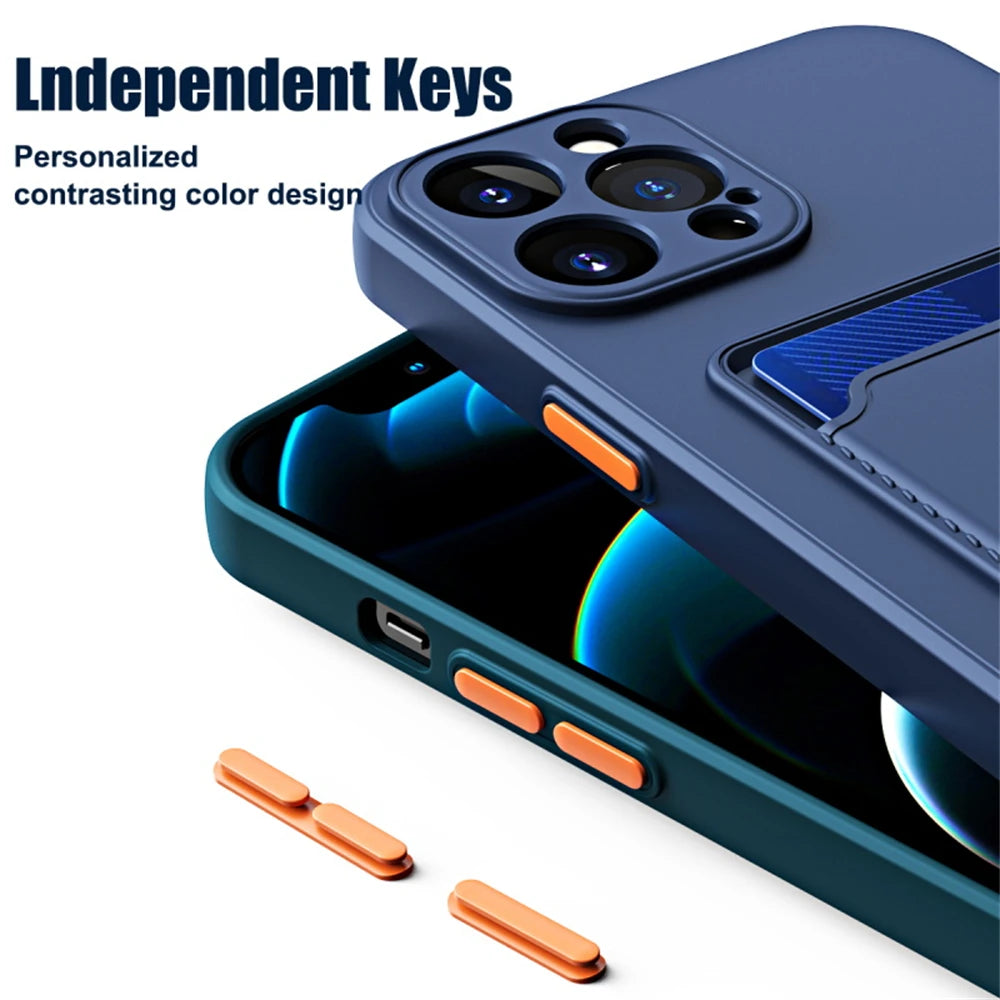 iPhone Wallet Case – Silicone Card Slot Cover