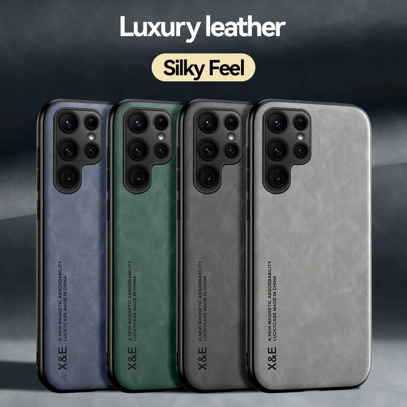 Sheepskin Magnetic Leather Case for Samsung Galaxy S26 / S25 / S24 / S23 / S22 / S21 / S20 / Note 20 Series