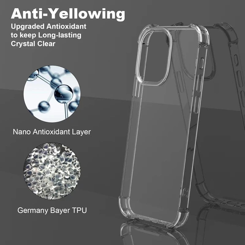 iPhone Clear Silicone Case – Shockproof Transparent Cover