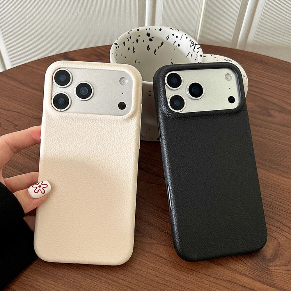 Leather Texture Soft TPU Case for iPhone