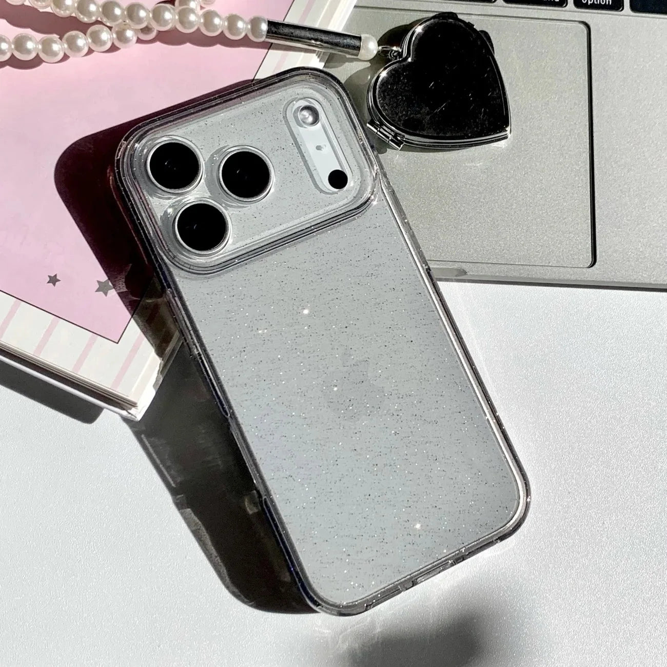 Glitter Clear Silicone Case — iPhone 12–17 Series