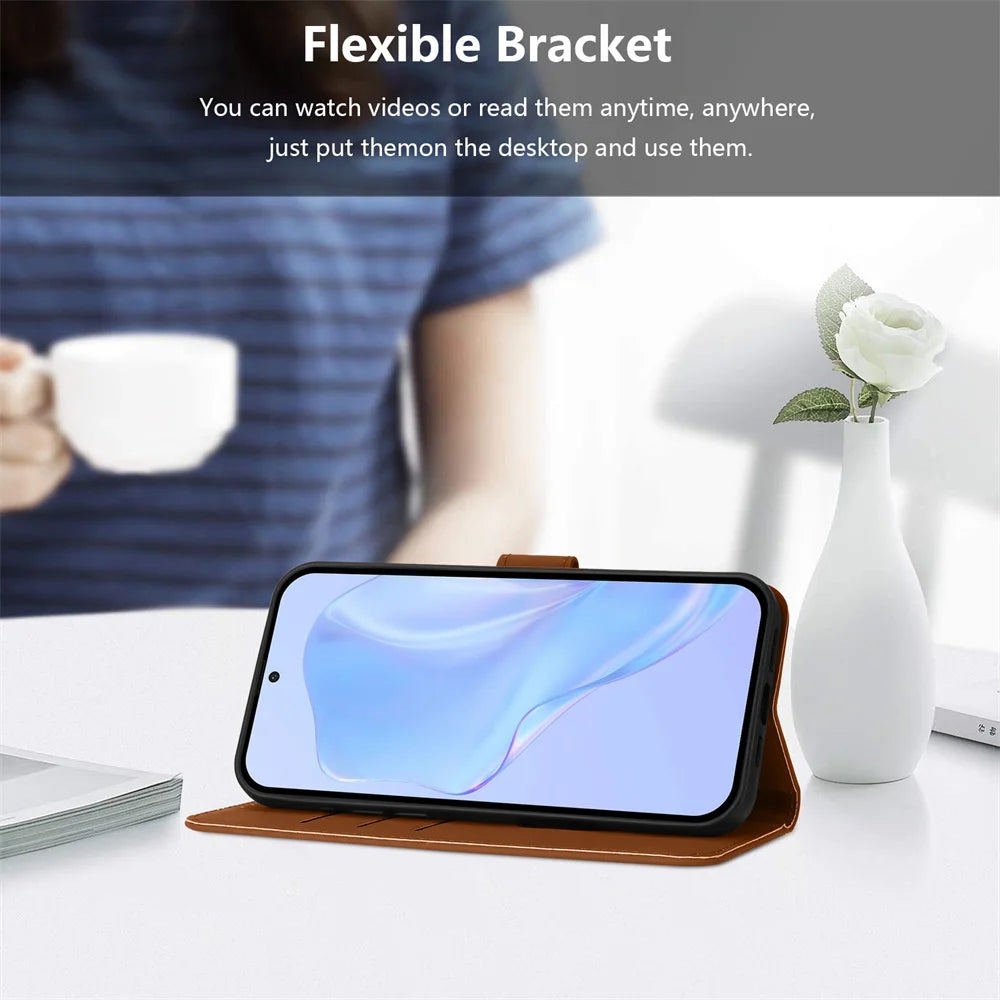 Magnetic Flip Leather Wallet Case – Google Pixel 6 / 7 / 8 / 9 / 10 Series
