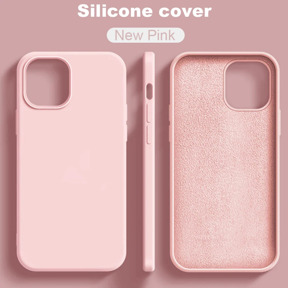Luxury Liquid Silicone Case for iPhone 17 / 16 / 15 / 14 / 13 / 12 / 11 / X / XR / 8 / 7 Series – Shockproof Full Coverage