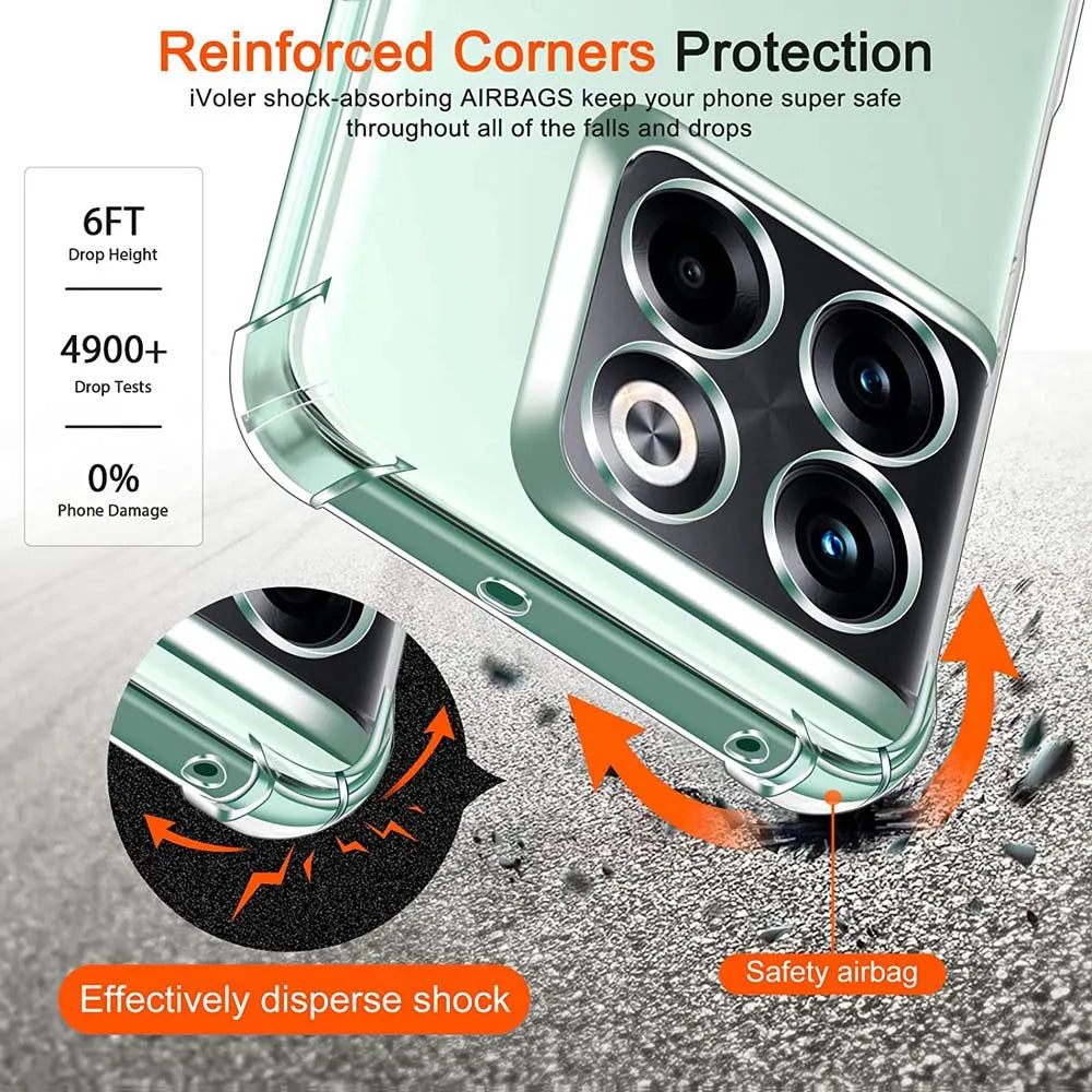 Clear Silicone Case for OnePlus — Thick Shockproof Transparent Soft Cover