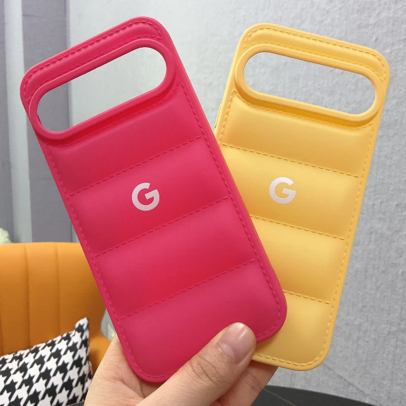 Liquid Silicone Down Jacket Case with Kickstand for Google Pixel