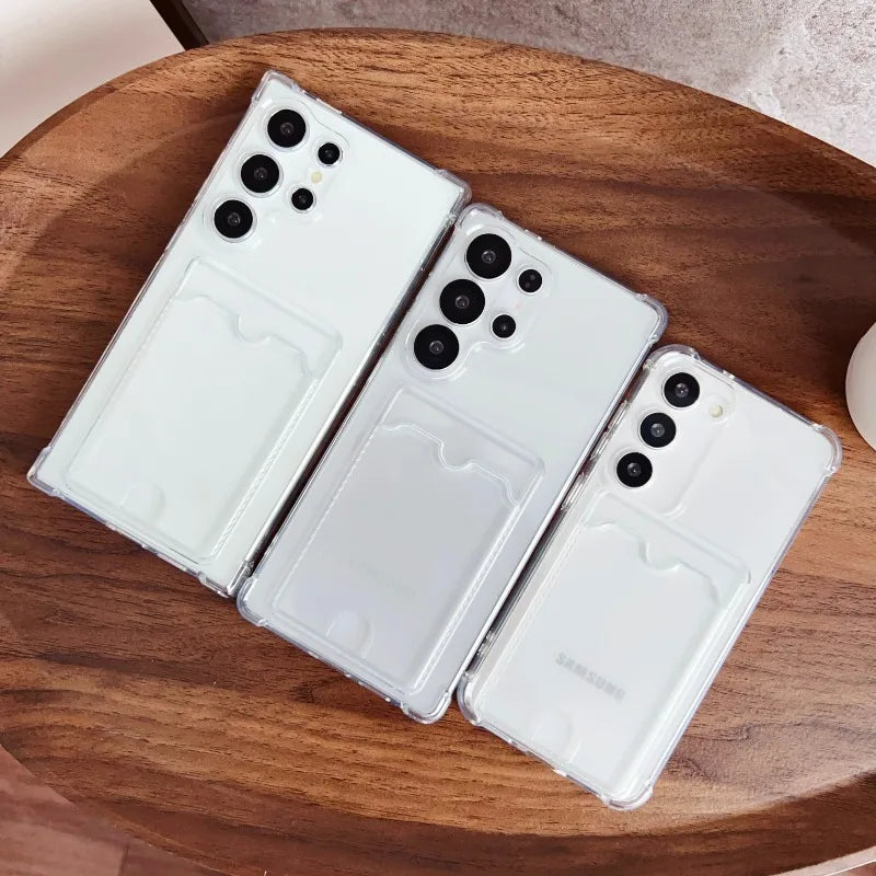 Clear Card Holder Case for Samsung Galaxy