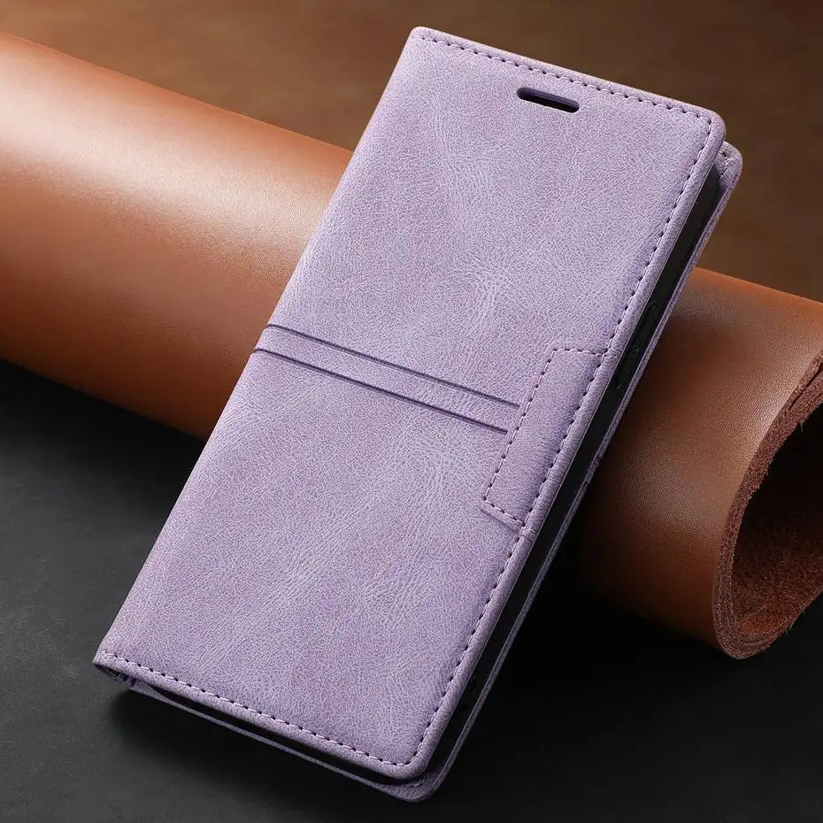 Luxury Leather Flip Wallet Case for Google Pixel