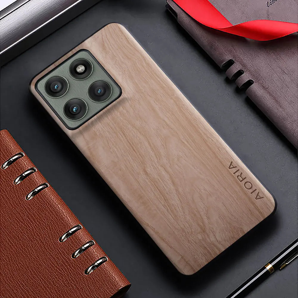 Bamboo Wood Pattern PU Leather Case for Motorola Edge 50 & 60 Series