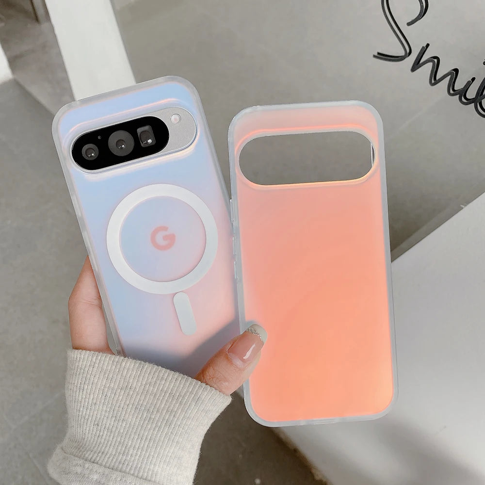 Matte Laser Rainbow Gradient MagSafe Case for Google Pixel 9–10 Series