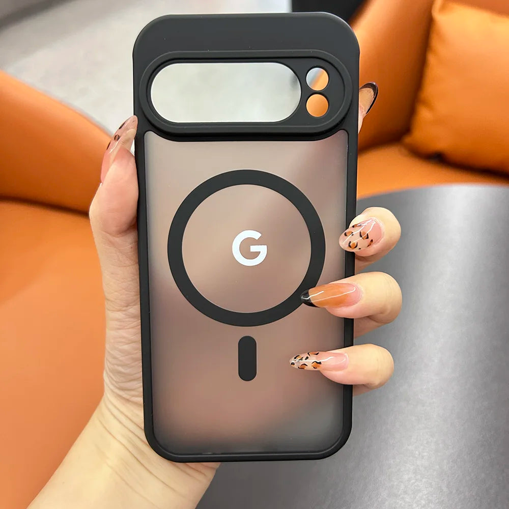 Matte Clear MagSafe Case for Google Pixel — Translucent Frosted Shockproof Cover