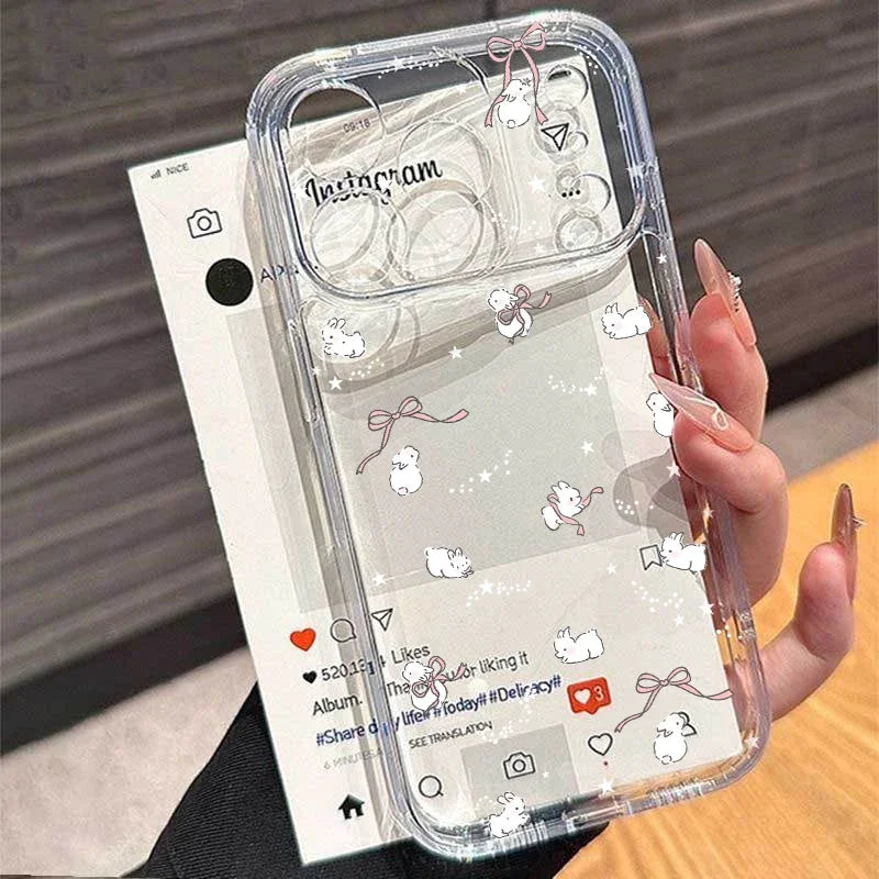 Clear Love Heart & Polka Dot iPhone Case – Soft TPU Bumper Cover