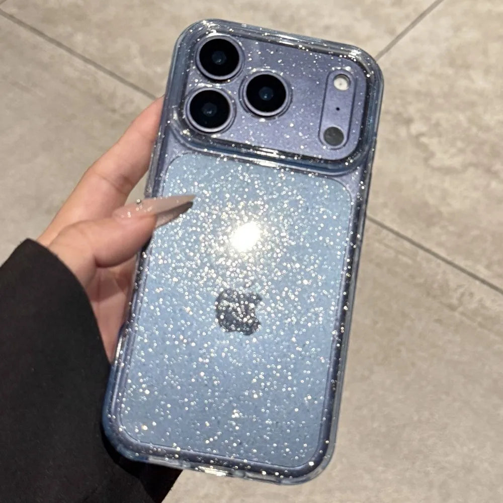 Glitter Clear Silicone Case — iPhone 12–17 Series