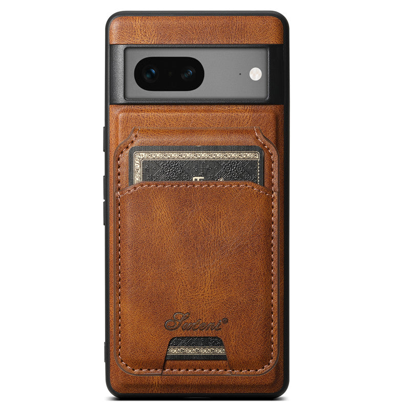 Leather Wallet Case for Google Pixel — MagSafe Compatible Card Holder Cover
