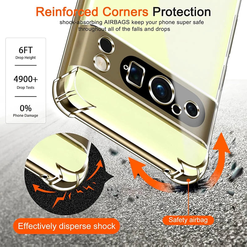 Transparent Silicone Airbag Bumper Case for Google Pixel