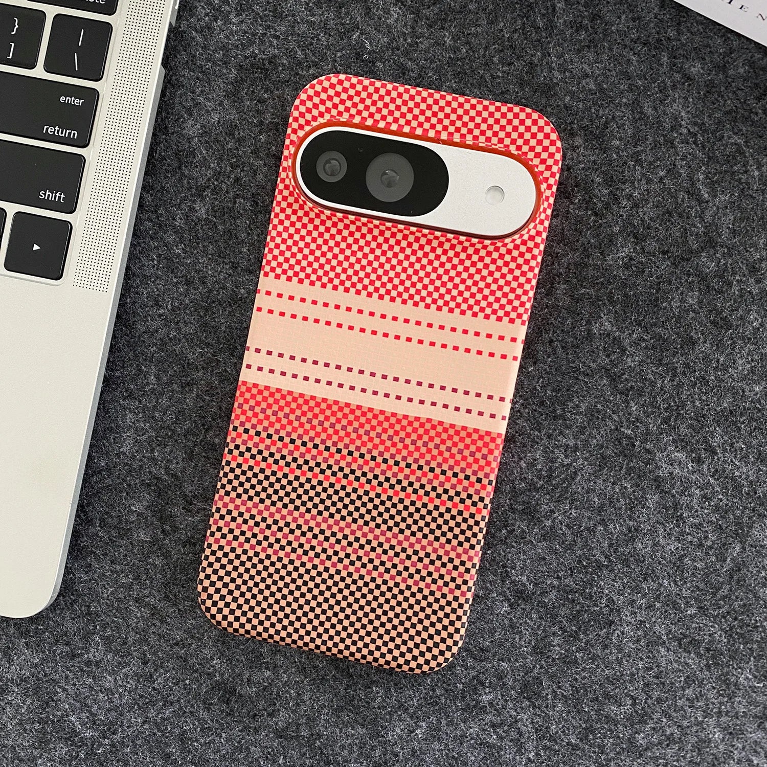 Carbon Fiber Kevlar Texture Case for Google Pixel — Hard PC Bumper Cover