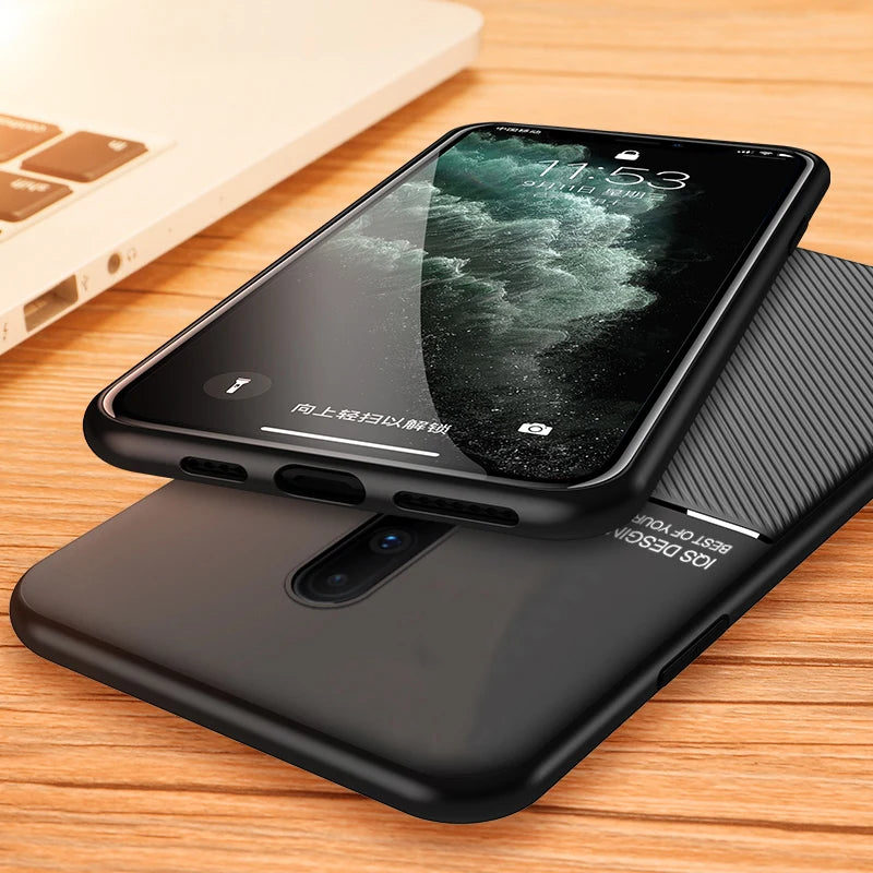 OnePlus Matte Case – Shockproof Cover with Magnetic Metal Plate