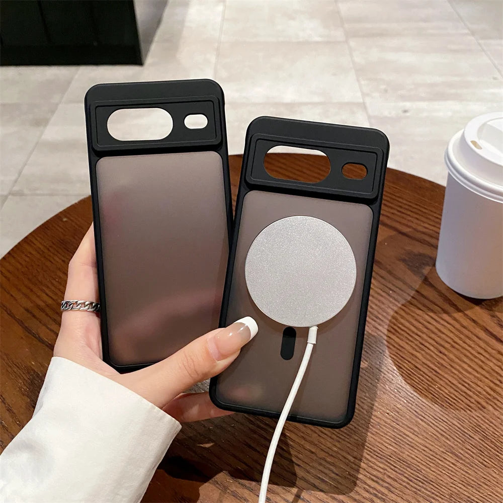 Matte Translucent MagSafe Armor Case for Google Pixel 6–11 Series