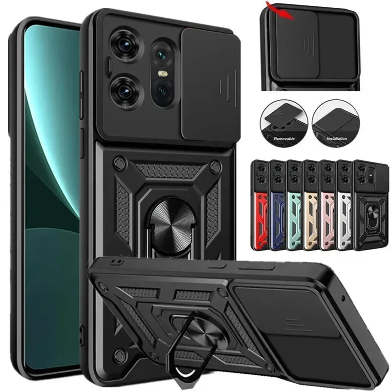 Shockproof Armor Ring Holder Case for Motorola Edge & Moto G Series