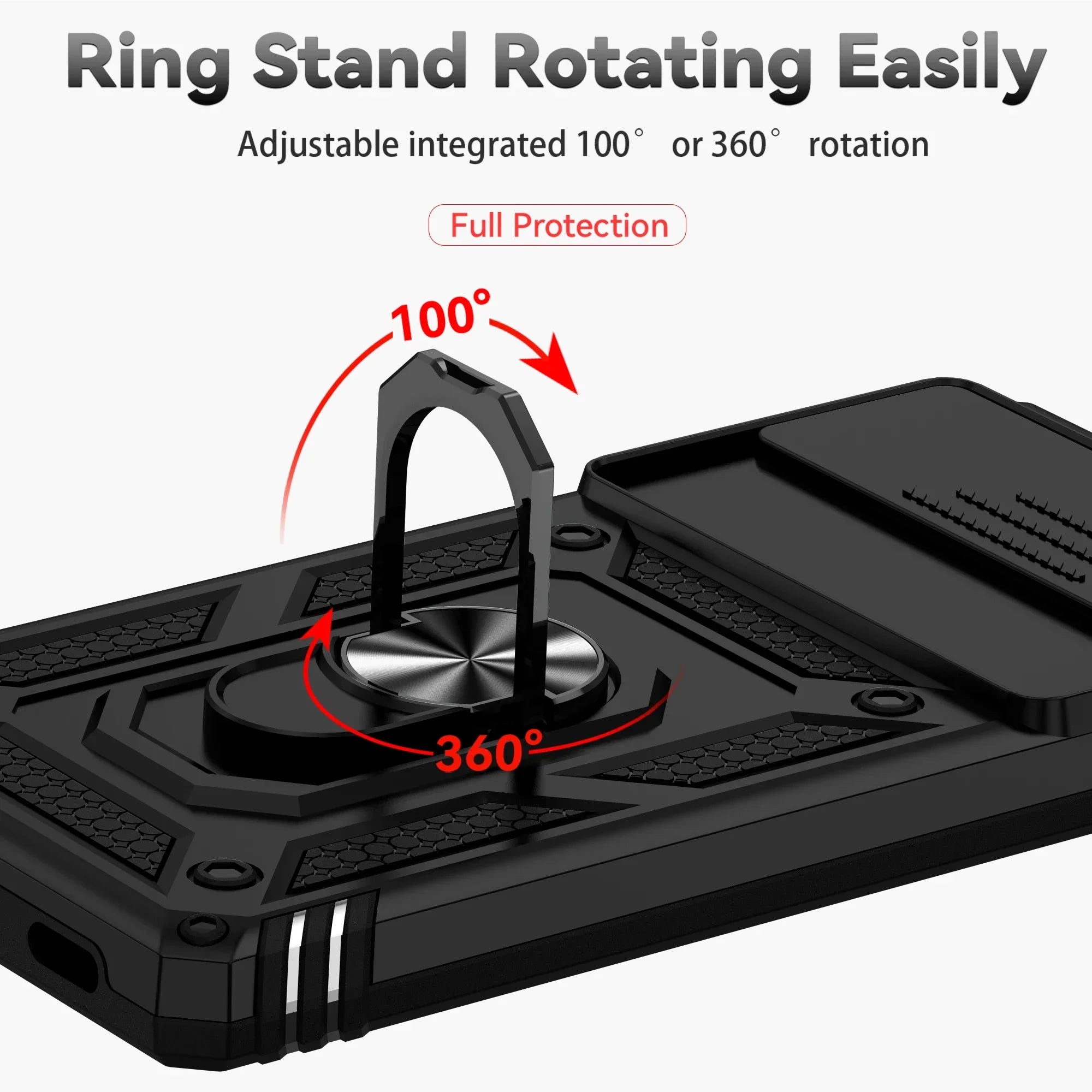 Sliding Window Ring Holder Case for Google Pixel — Camera Lens Protection Shockproof Cover