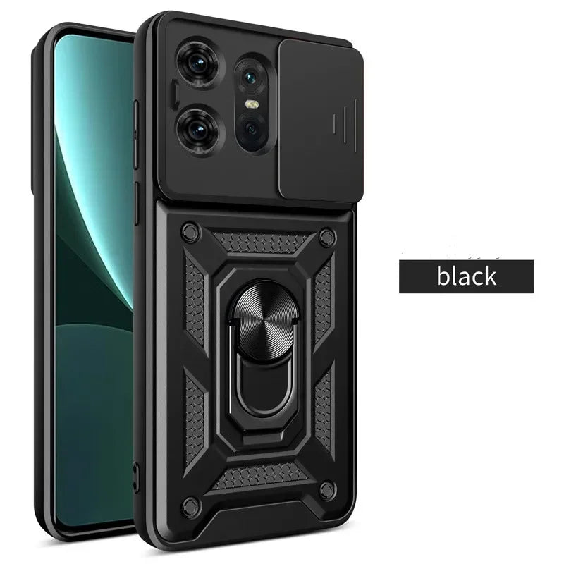Shockproof Armor Ring Holder Case for Motorola Edge & Moto G Series