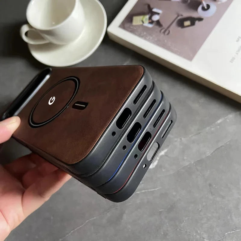 Luxury Leather MagSafe Phone Case for Google Pixel