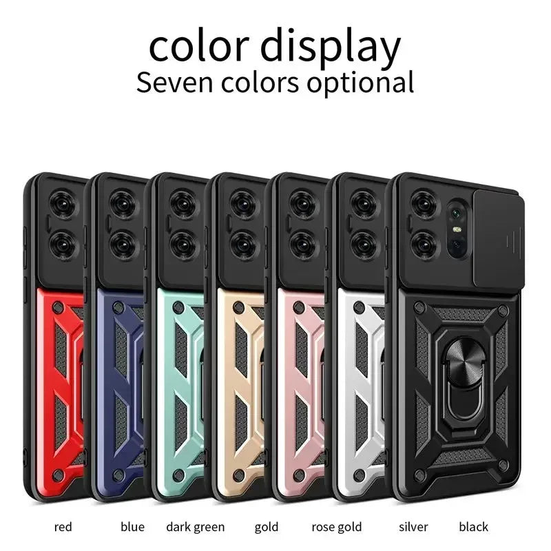 Shockproof Armor Ring Holder Case for Motorola Edge & Moto G Series