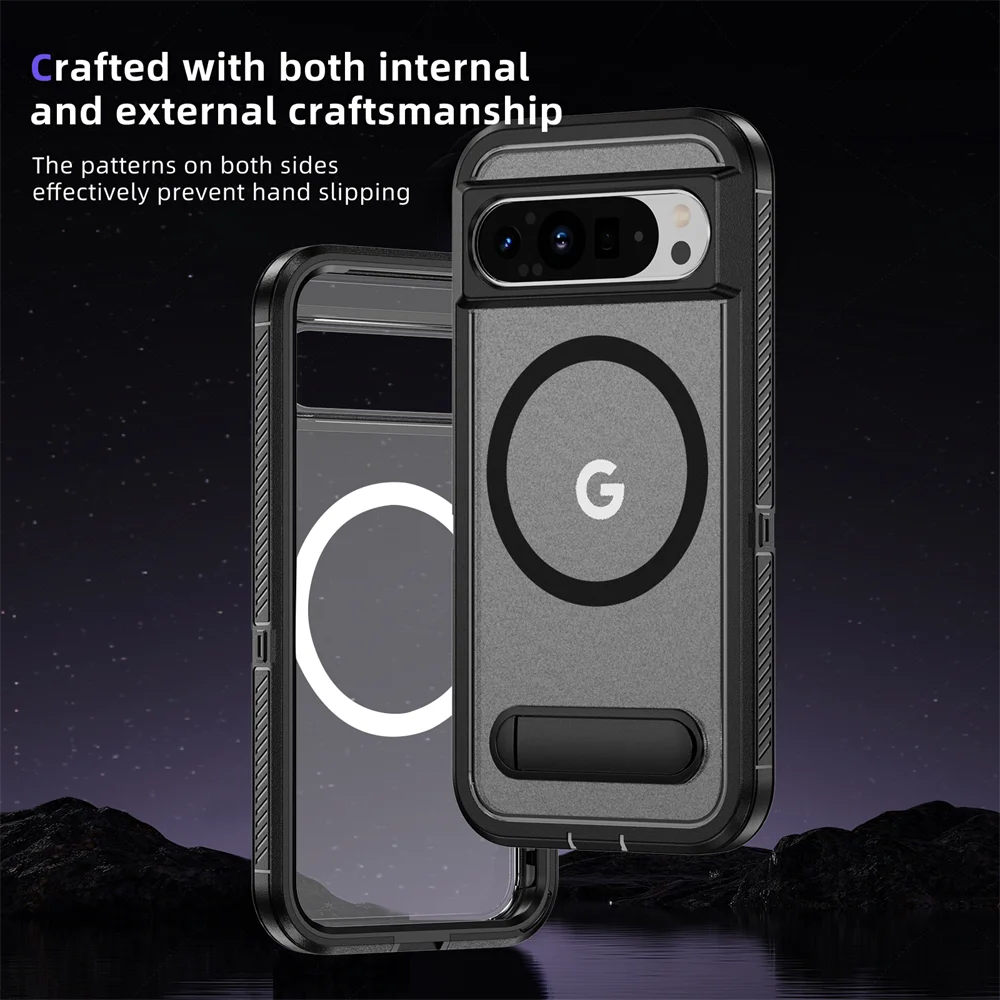 Luxury Folding Stand Magnetic Armour Case for Google Pixel 8 / 8A / 8 Pro / 9 / 9 Pro / 9 Pro XL