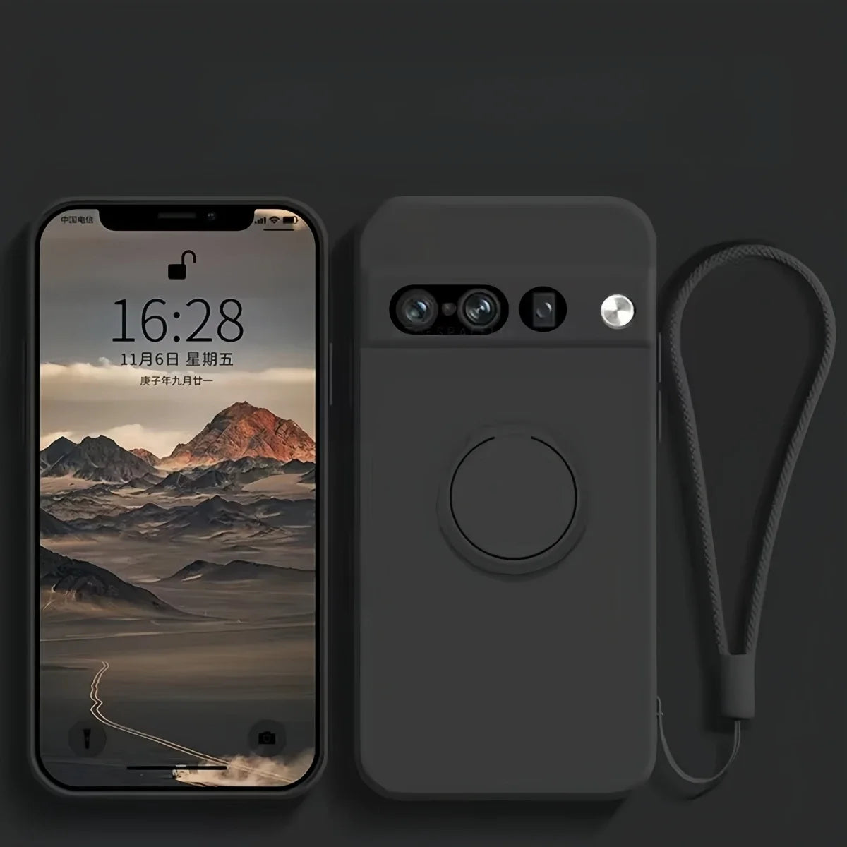 Magnetic Ring Holder Stand Liquid Silicone Case for Google Pixel 6 / 6A / 6 Pro / 7 / 7A / 7 Pro / 8 / 8A / 8 Pro / 9 / 9A / 9 Pro / 9 XL / 10 / 10A / 10 Pro / 10 Pro XL