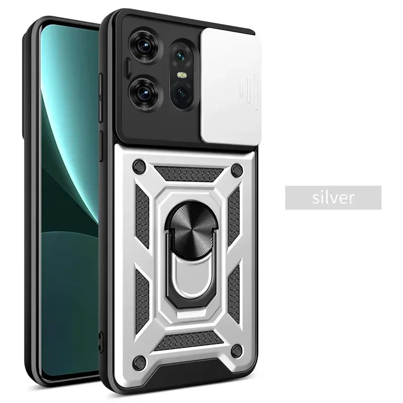 Shockproof Armor Ring Holder Case for Motorola Edge & Moto G Series