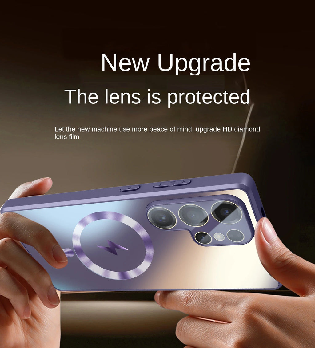 Ultra-Thin AG Matte MagSafe Case for Samsung Galaxy S26 / S25 / S24 / S23 Series | Glass Lens Protector Shockproof Cover
