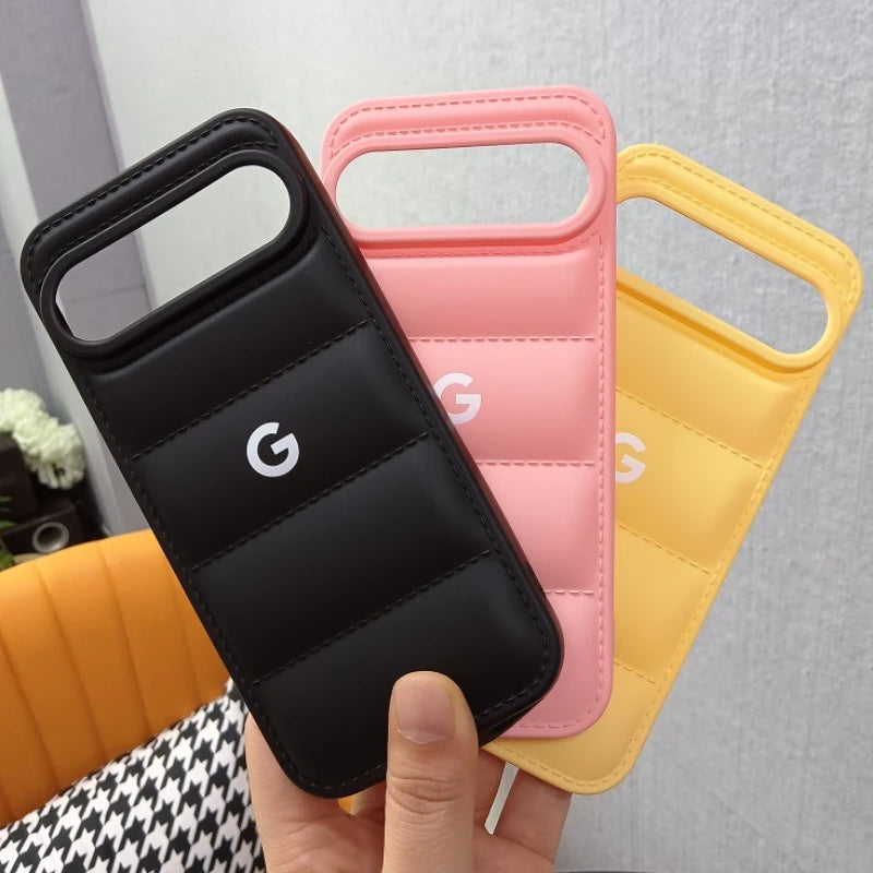 Liquid Silicone Down Jacket Case with Kickstand for Google Pixel