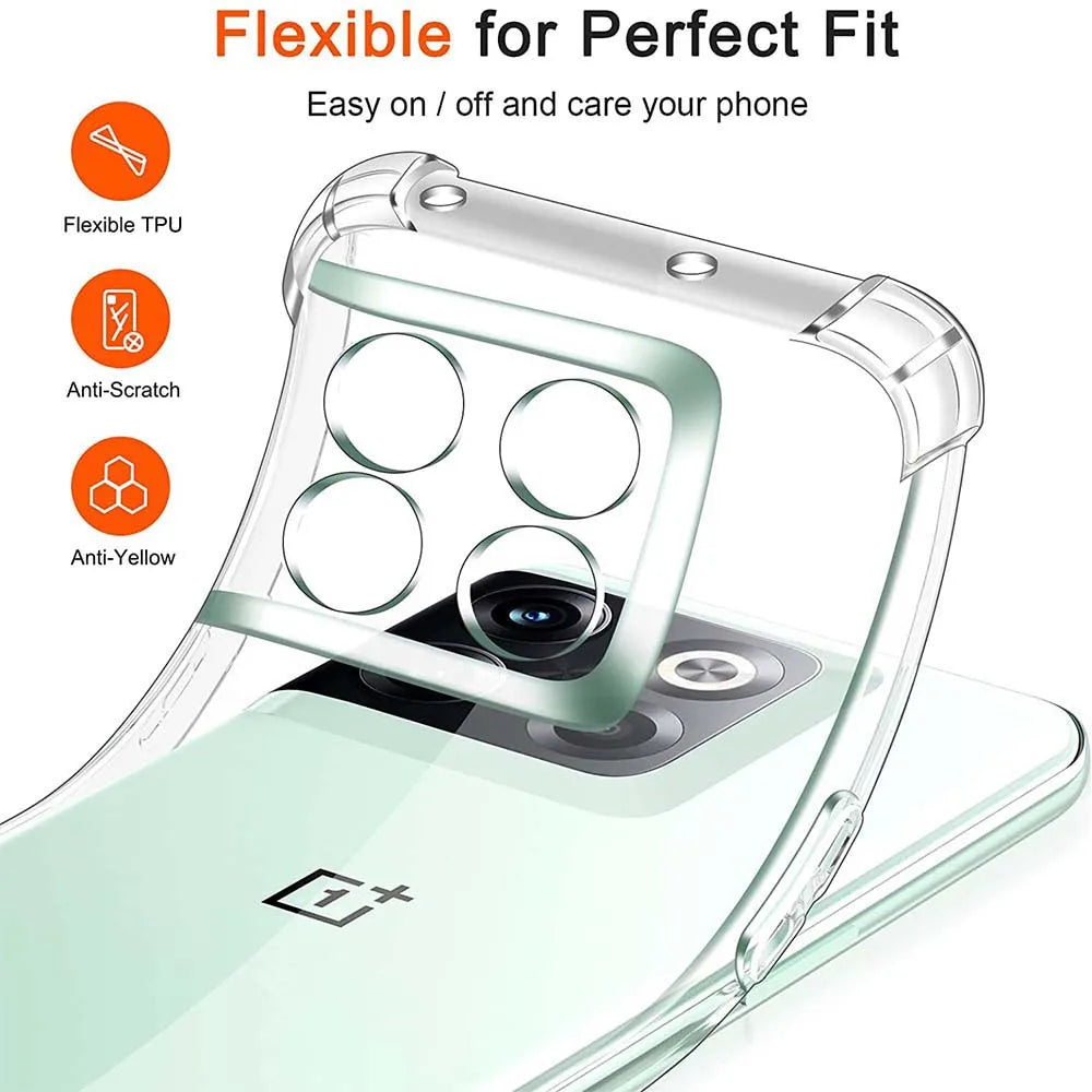 Clear Silicone Case for OnePlus — Thick Shockproof Transparent Soft Cover