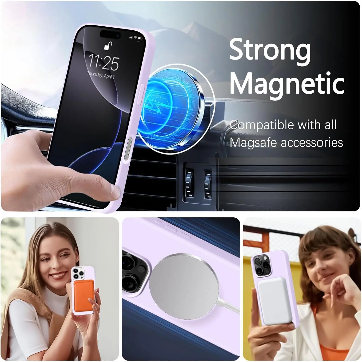 MagSafe Silicone iPhone Case with Lanyard | iPhone 11–16 Pro Max