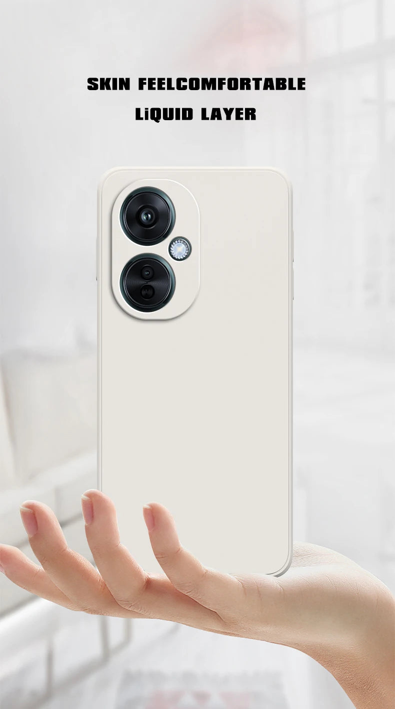 Square-Edge Liquid Silicone Case for OnePlus Nord CE 3 / CE 3 Lite / N30 & OPPO K11x – Full Coverage Shockproof Cover