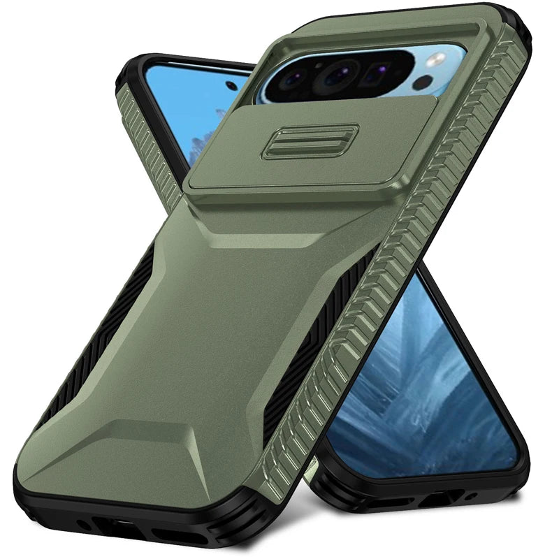 Shockproof Slide Camera Lens Case for Google Pixel 7–9 Pro XL