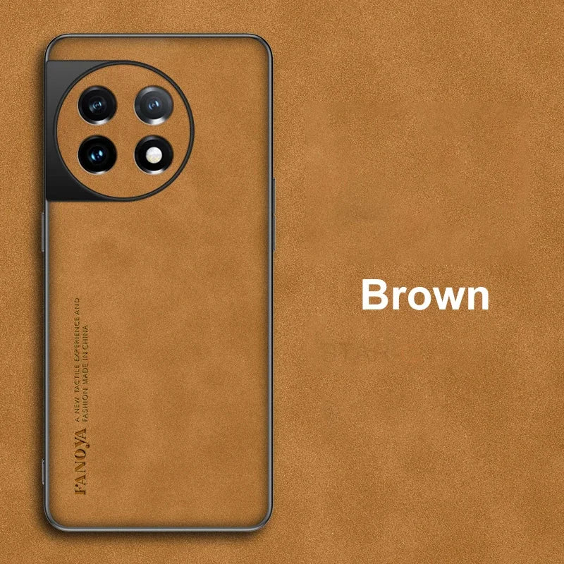 Luxury Sheepskin Leather Case for OnePlus 11 / Ace 2 / 10 Pro / 9 / 8T Series | Retro Men's Back Cover