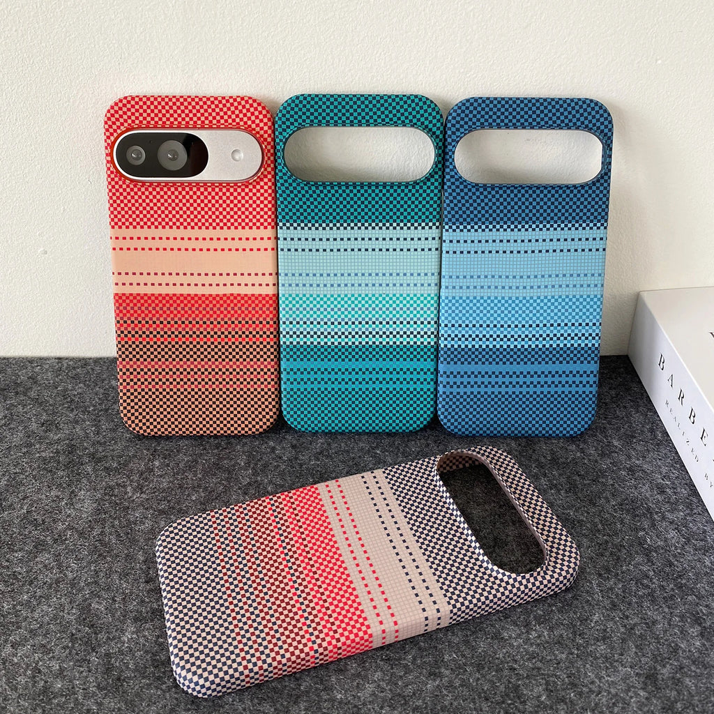 Carbon Fiber Kevlar Texture Case for Google Pixel — Hard PC Bumper Cover